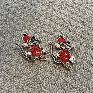 Disney Mouse Embroidered clips - Red and Black